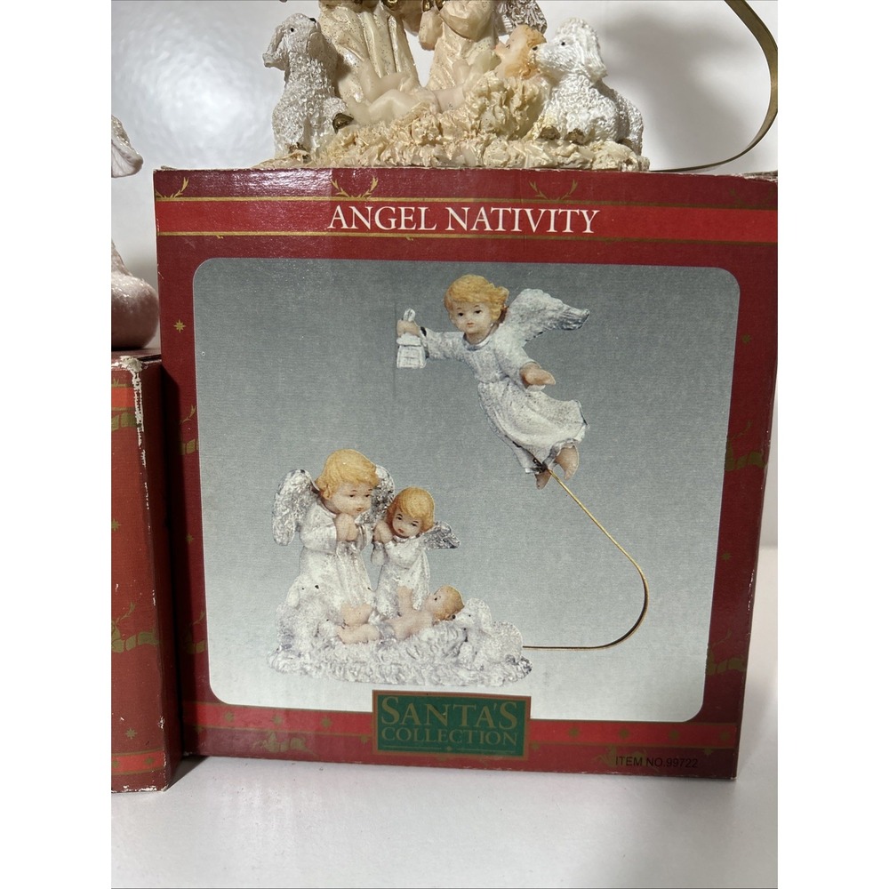 Santa's Collection Set Of 2 Nativity Christmas Carols Village Flying Angel 1246 - Picture 5 of 8